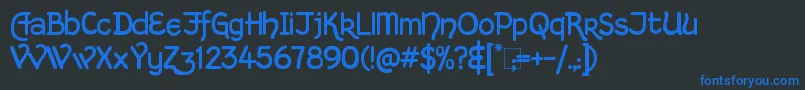 KingthingsHandLight Font – Blue Fonts on Black Background