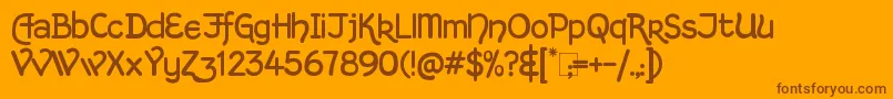 KingthingsHandLight Font – Brown Fonts on Orange Background