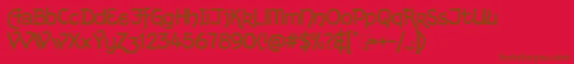 KingthingsHandLight Font – Brown Fonts on Red Background