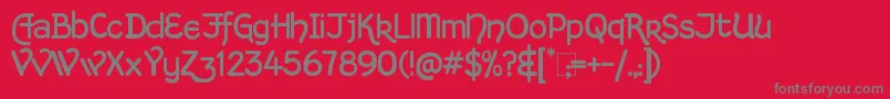 KingthingsHandLight Font – Gray Fonts on Red Background