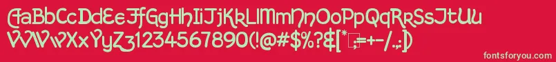 KingthingsHandLight Font – Green Fonts on Red Background