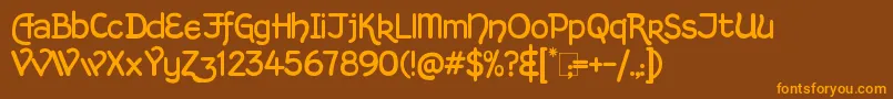 KingthingsHandLight Font – Orange Fonts on Brown Background