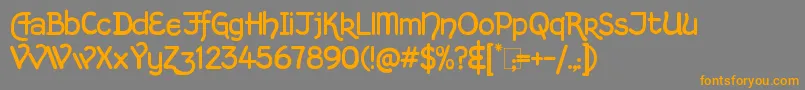 KingthingsHandLight Font – Orange Fonts on Gray Background