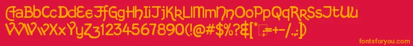 KingthingsHandLight Font – Orange Fonts on Red Background