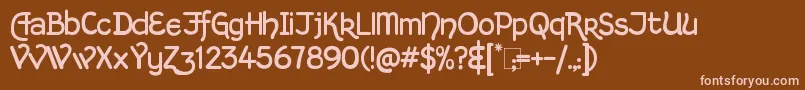 KingthingsHandLight Font – Pink Fonts on Brown Background