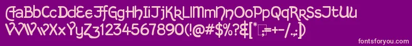 KingthingsHandLight-Schriftart – Rosa Schriften auf violettem Hintergrund