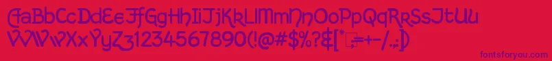 KingthingsHandLight Font – Purple Fonts on Red Background