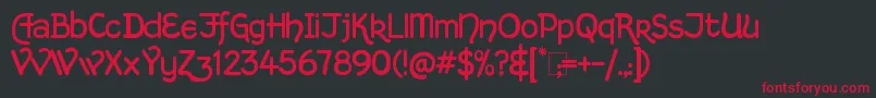 KingthingsHandLight Font – Red Fonts on Black Background