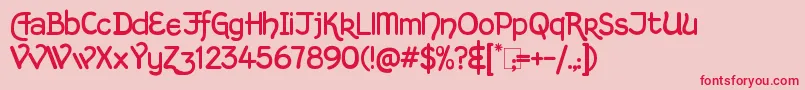 KingthingsHandLight-Schriftart – Rote Schriften auf rosa Hintergrund