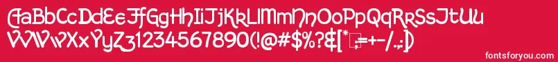 フォントKingthingsHandLight – 赤い背景に白い文字