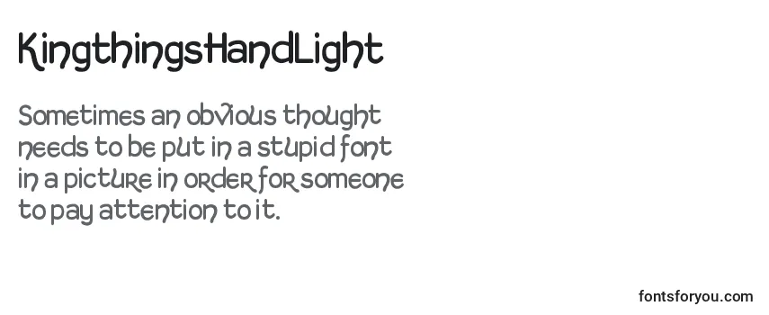 Überblick über die Schriftart KingthingsHandLight