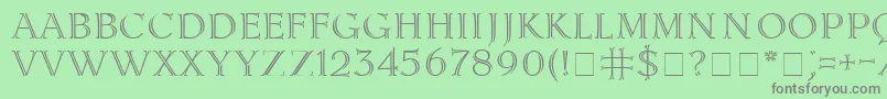 フォントLidia – 緑の背景に灰色の文字