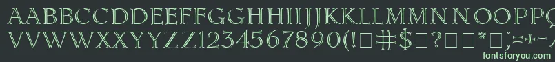 フォントLidia – 黒い背景に緑の文字