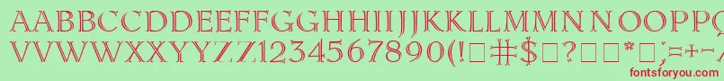 Lidia Font – Red Fonts on Green Background