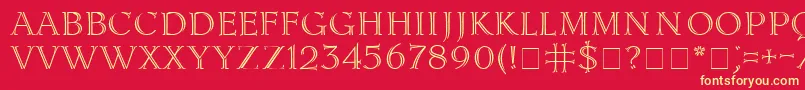 Lidia Font – Yellow Fonts on Red Background