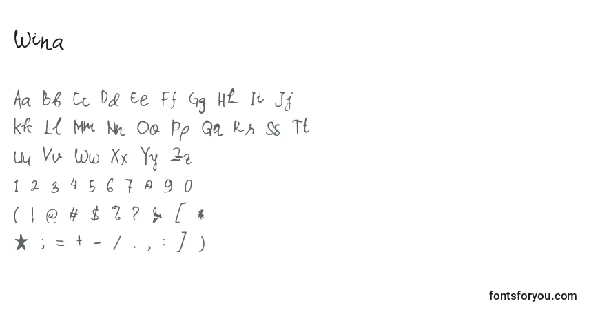 Fuente Wina - alfabeto, números, caracteres especiales