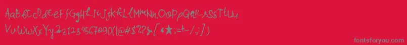 Wina Font – Gray Fonts on Red Background