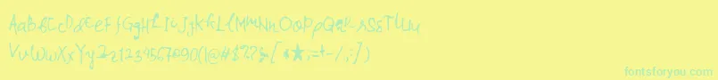 Wina-fontti – vihreät fontit keltaisella taustalla