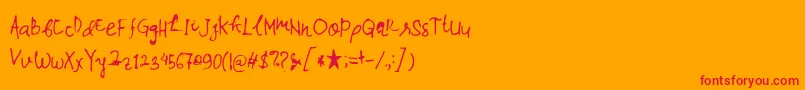 フォントWina – オレンジの背景に赤い文字