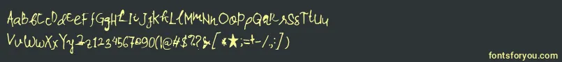 フォントWina – 黒い背景に黄色の文字