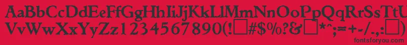 TiconderogaRegularDb Font – Black Fonts on Red Background