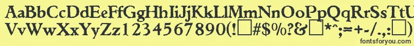 TiconderogaRegularDb Font – Black Fonts on Yellow Background