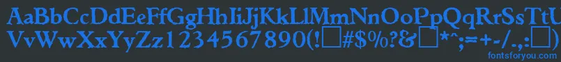 TiconderogaRegularDb Font – Blue Fonts on Black Background