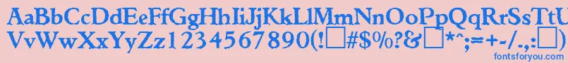 TiconderogaRegularDb Font – Blue Fonts on Pink Background