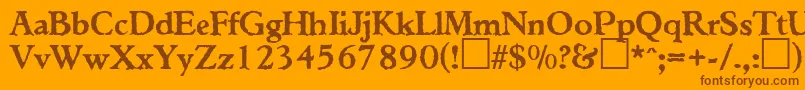 TiconderogaRegularDb Font – Brown Fonts on Orange Background