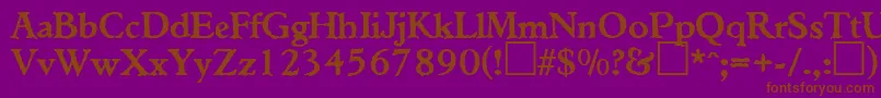 TiconderogaRegularDb Font – Brown Fonts on Purple Background