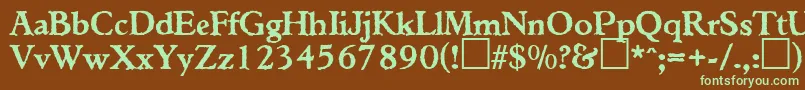 TiconderogaRegularDb Font – Green Fonts on Brown Background