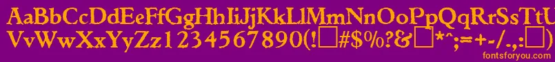 TiconderogaRegularDb Font – Orange Fonts on Purple Background