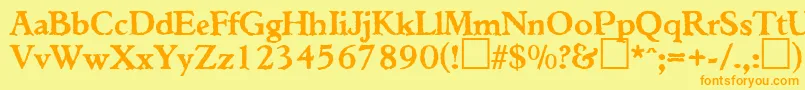 TiconderogaRegularDb Font – Orange Fonts on Yellow Background
