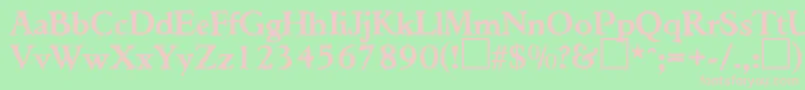 TiconderogaRegularDb Font – Pink Fonts on Green Background