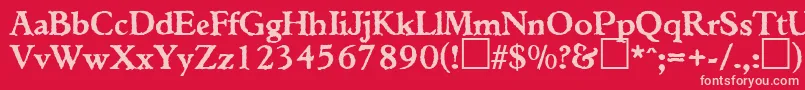 TiconderogaRegularDb Font – Pink Fonts on Red Background