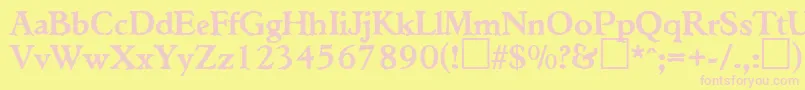 TiconderogaRegularDb Font – Pink Fonts on Yellow Background