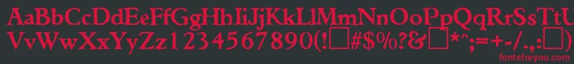 TiconderogaRegularDb Font – Red Fonts on Black Background