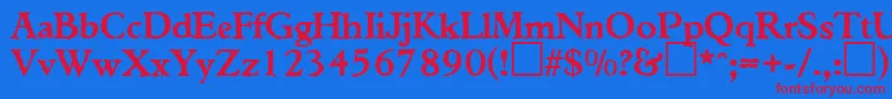 Шрифт TiconderogaRegularDb – красные шрифты на синем фоне
