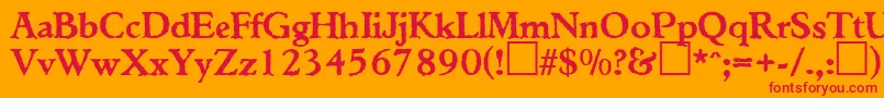 TiconderogaRegularDb Font – Red Fonts on Orange Background