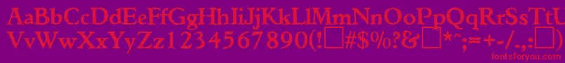Police TiconderogaRegularDb – polices rouges sur fond violet