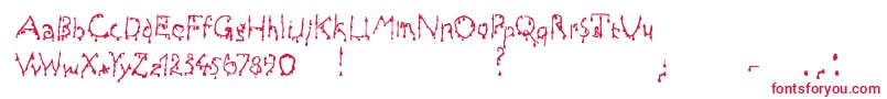 Draculas-Schriftart – Rote Schriften auf weißem Hintergrund