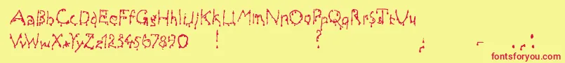 Draculas Font – Red Fonts on Yellow Background