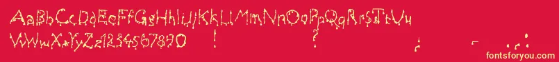 Draculas Font – Yellow Fonts on Red Background