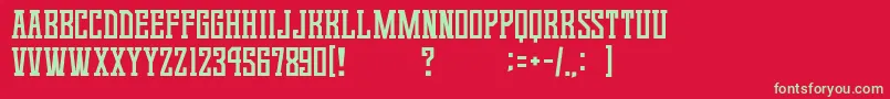 GomariceGameContinue02 Font – Green Fonts on Red Background