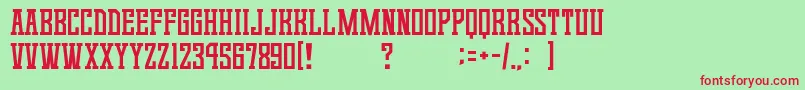 GomariceGameContinue02 Font – Red Fonts on Green Background