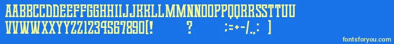 GomariceGameContinue02 Font – Yellow Fonts on Blue Background