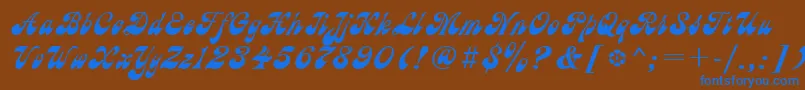AstronCyrillic-Schriftart – Blaue Schriften auf braunem Hintergrund
