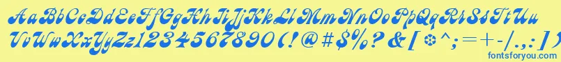 AstronCyrillic Font – Blue Fonts on Yellow Background