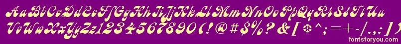 AstronCyrillic Font – Yellow Fonts on Purple Background