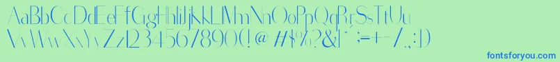 フォントSorredaPro – 青い文字は緑の背景です。